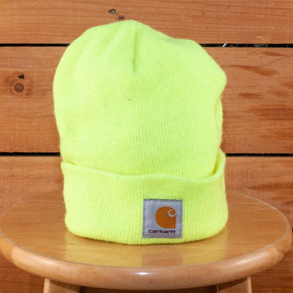 Carhartt Hi-Vis Safety Yellow Acrylic Knit Hat- Manufactured in Canada - Picture 1 of 4
